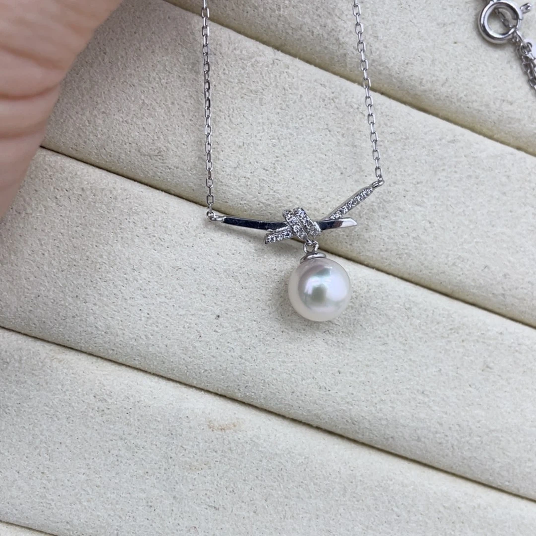 海水珍珠银S925镶嵌颈饰