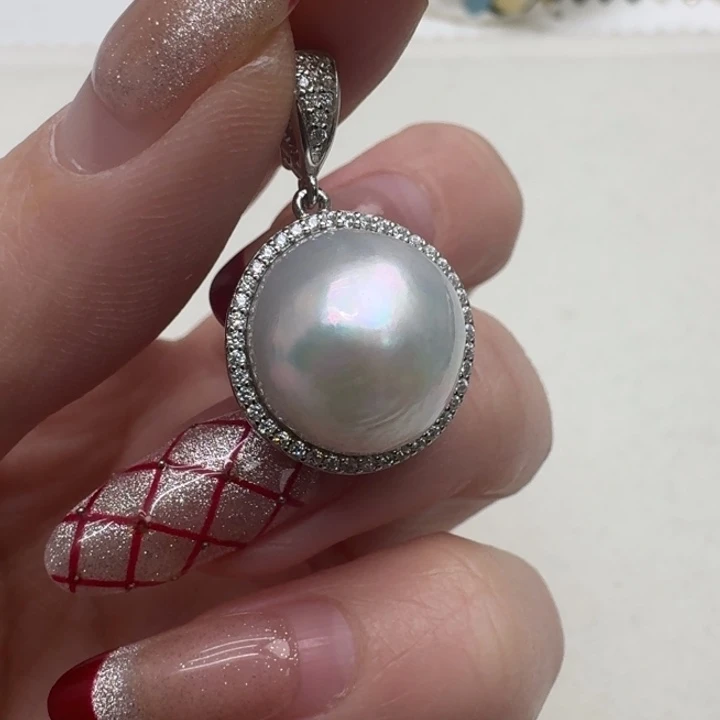 海水珍珠颈饰银S925镶嵌