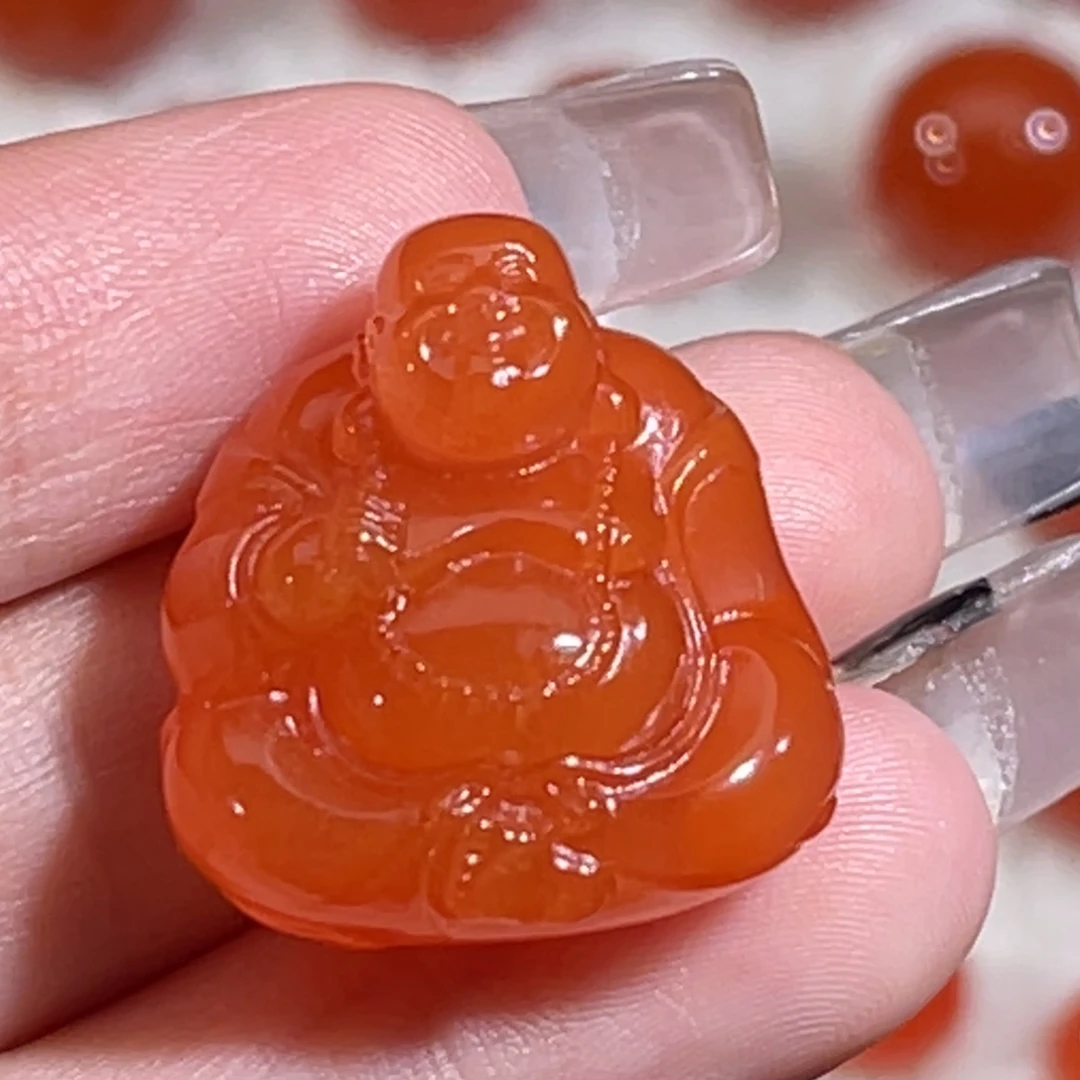 南红玛瑙未镶嵌弥勒20.5x21.9x13.1mm