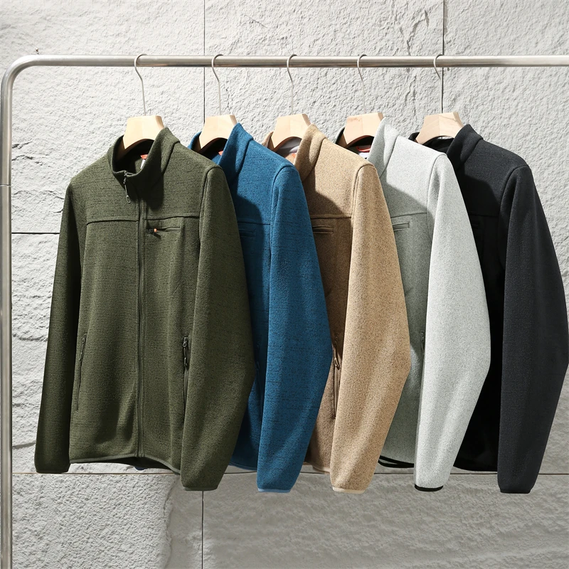 秋季男士立领简约休闲纯色拉链设计感外套百搭保暖抓绒衣25136