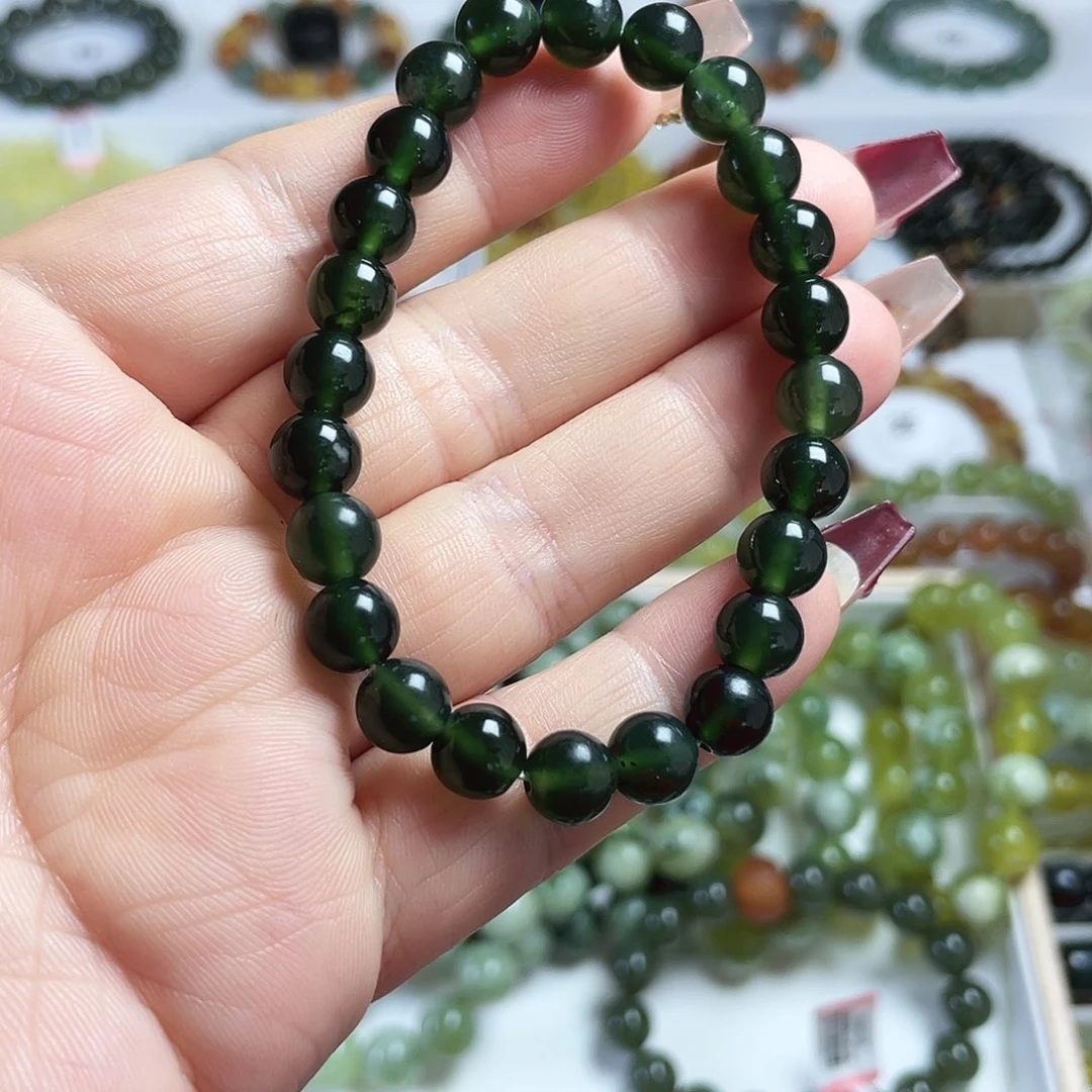 未镶嵌蛇纹石玉手链卡8