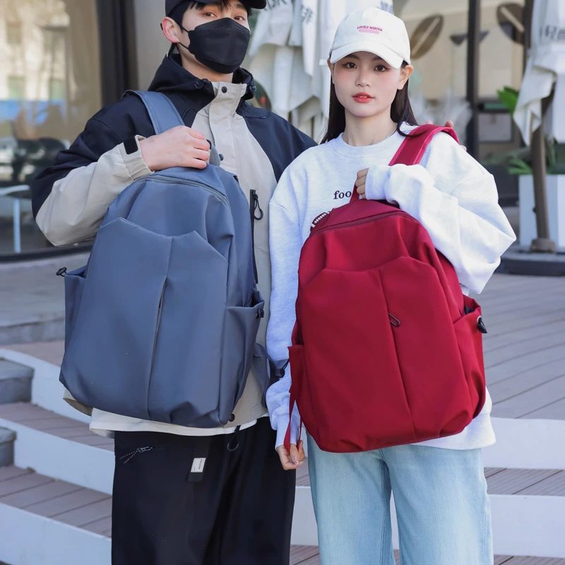 2025年情侣男女双肩包款户外休闲运动书包背包白色款