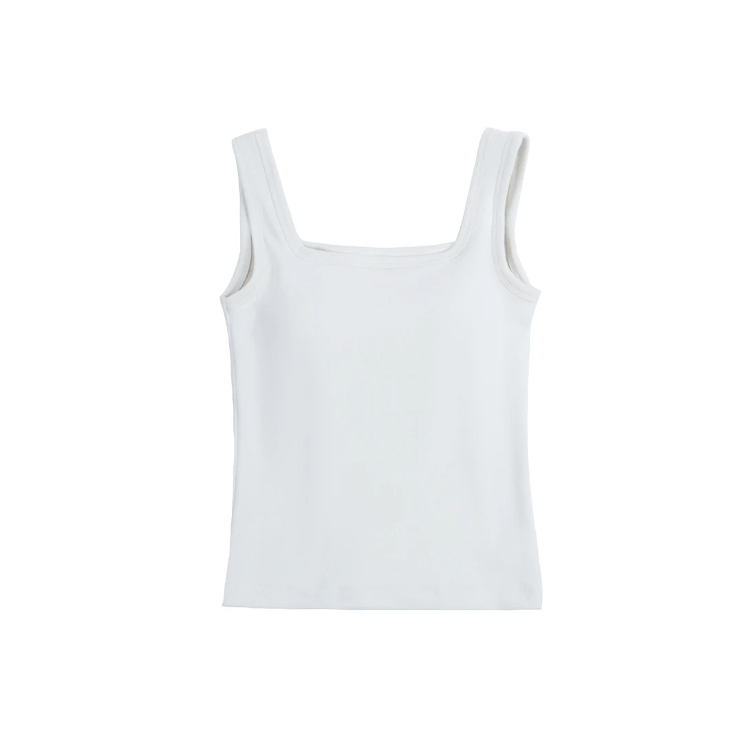 深圳南油2025年新款方领罩杯黑白咖带胸垫三色吊带背心2511261