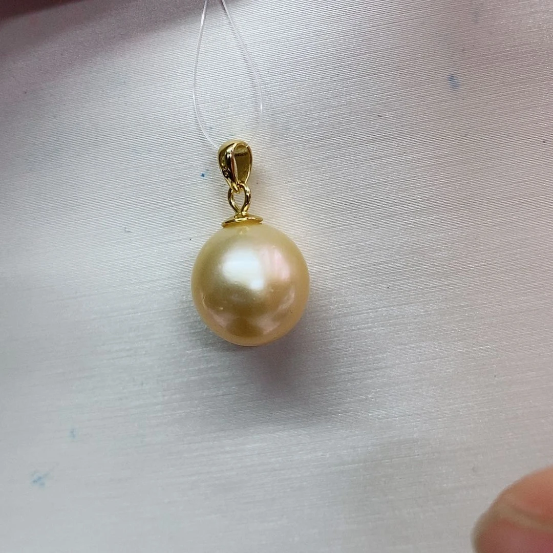 吊坠(不含链)银S925镶嵌海水珍珠11-12
