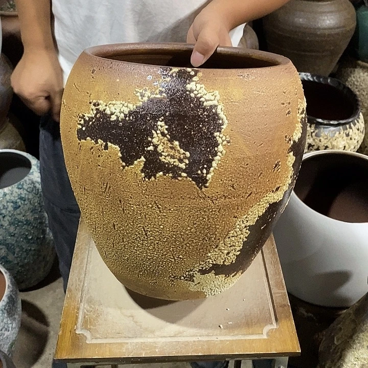 紫砂花盆口23高度30金地球888