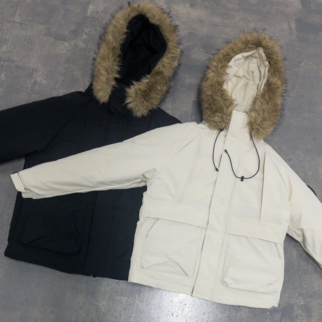 【棉衣系列】工装毛领 保暖棉服外套 复古宽松情侣潮流派克服