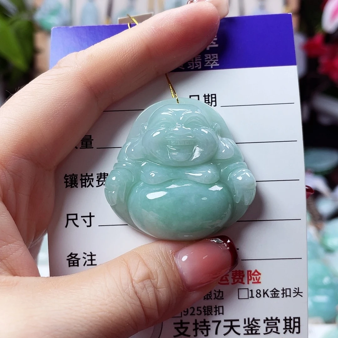 翡翠未镶嵌颈饰佛公07