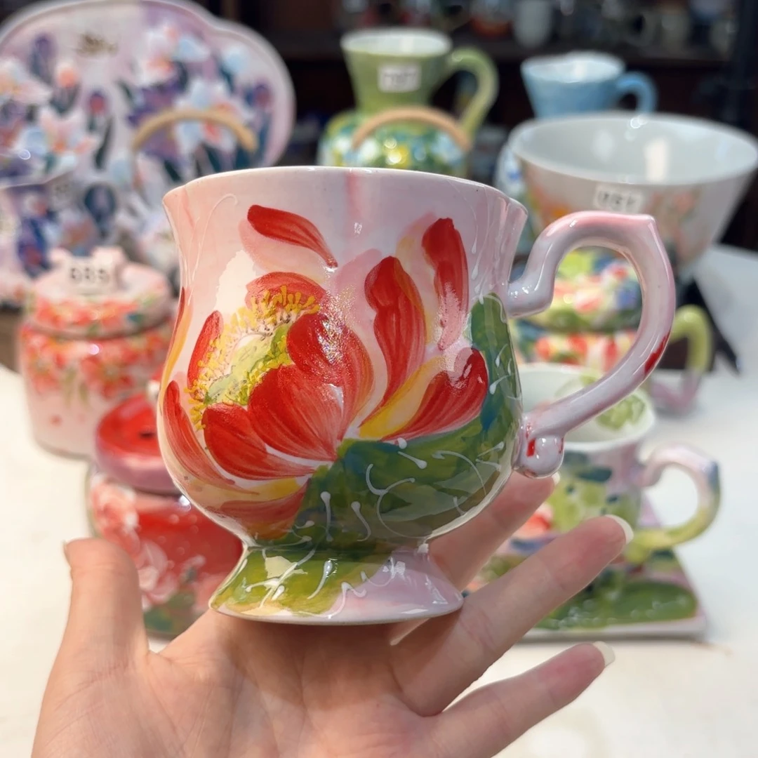 景德镇手绘高温釉下彩陶瓷茶具