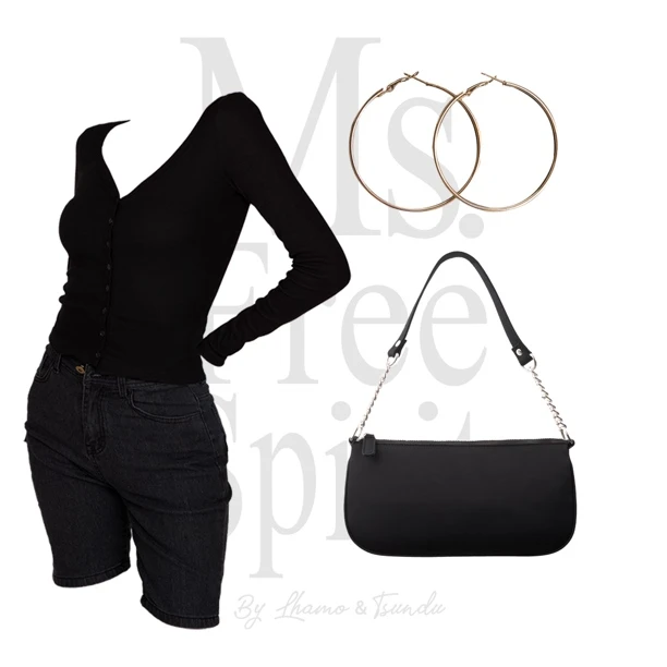 V领全扣修身打底针织衫