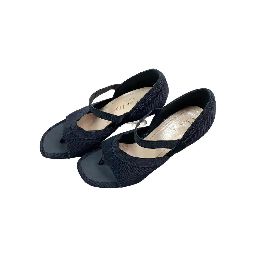 99新 DIOR/迪奥  aa一七四七 黑色高跟凉鞋 35码 98新