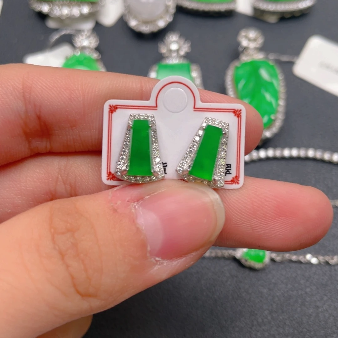 翡翠银S925镶嵌吊坠(不含链)