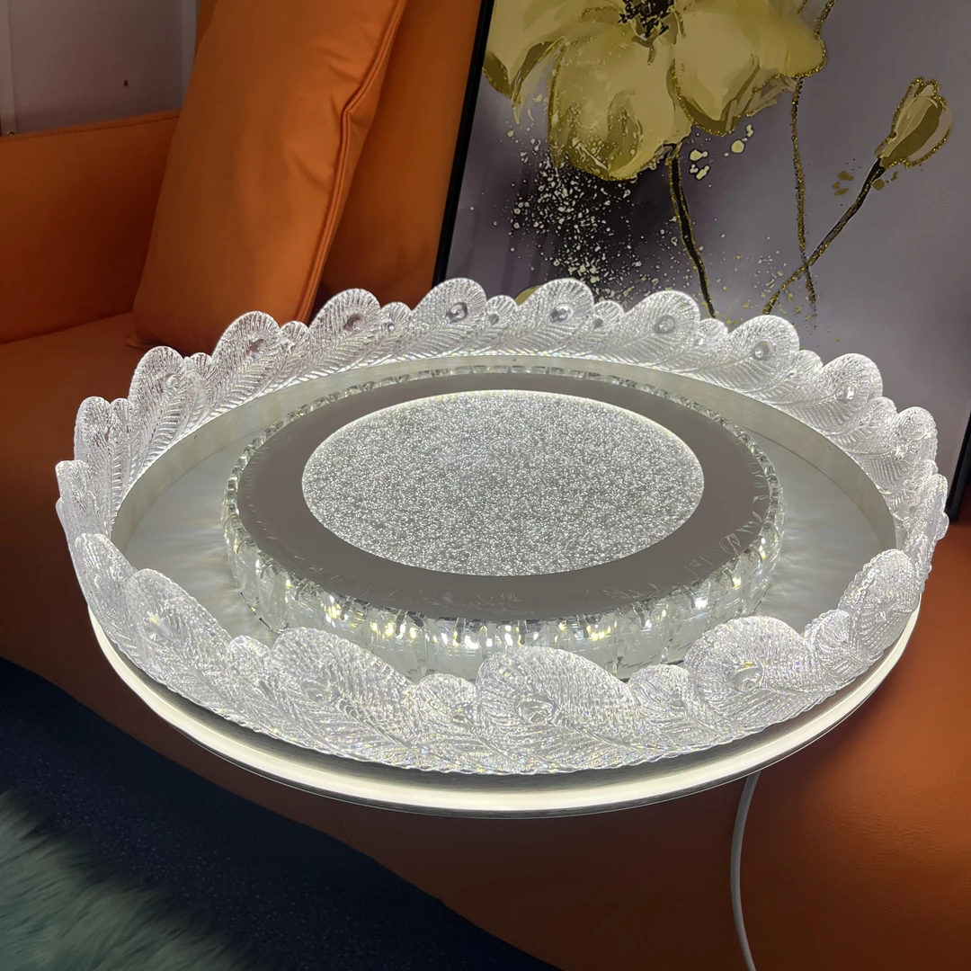 珍美 高端轻奢凤羽卧室灯护眼创意灯法式浪漫水晶婚房灯餐厅灯