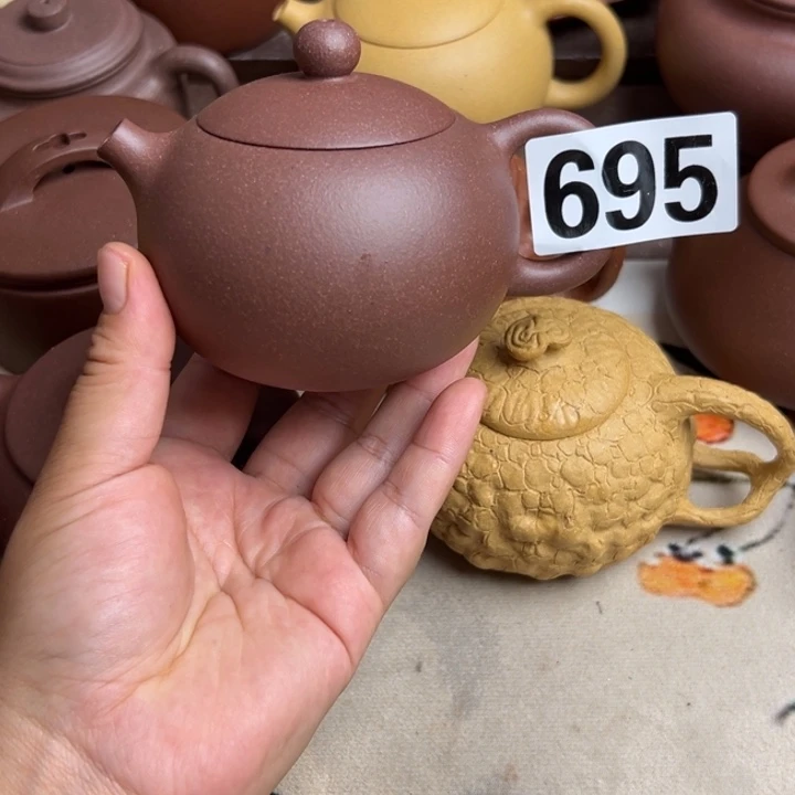 茶壶紫砂紫泥半手工220cc瑕疵