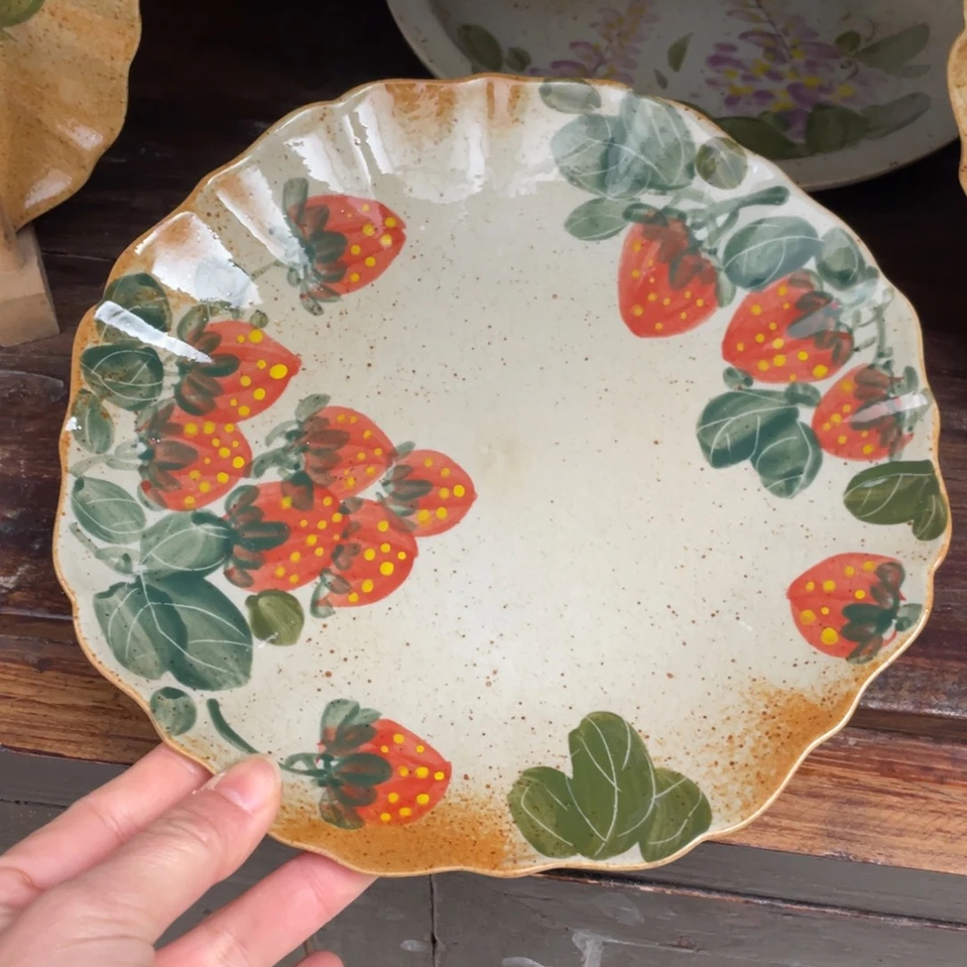 瓷片景德镇手工手作草莓
