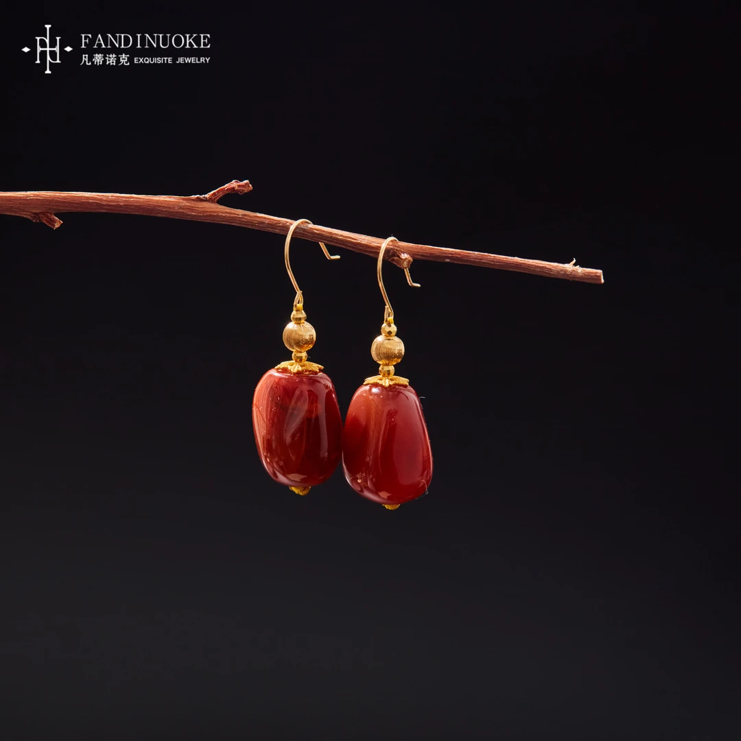 【加加专属】 18K南红随行耳坠多样性发一#XYGD373004-A