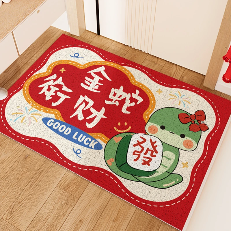 蛇转钱坤矩形地垫防滑耐磨入户门脚垫丝圈玄关门口蹭土家用耐脏垫