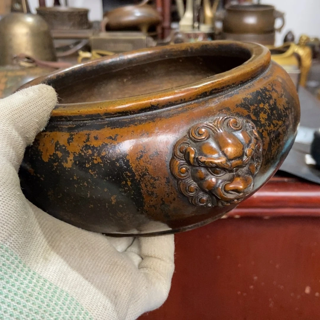 川***物铜器工艺品摆件香炉摆件