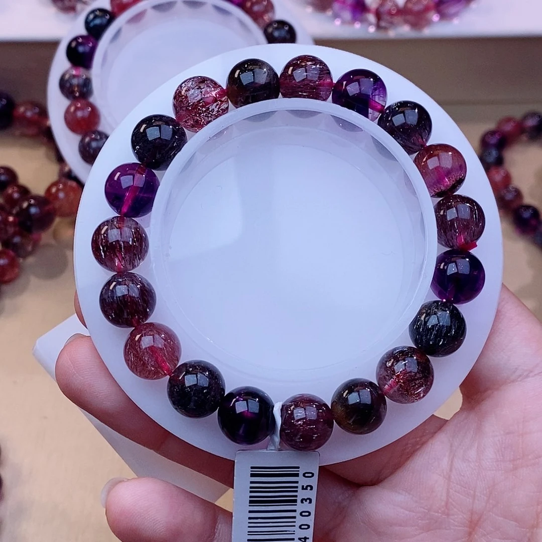 未镶嵌手链水晶黑加仑超七10mm