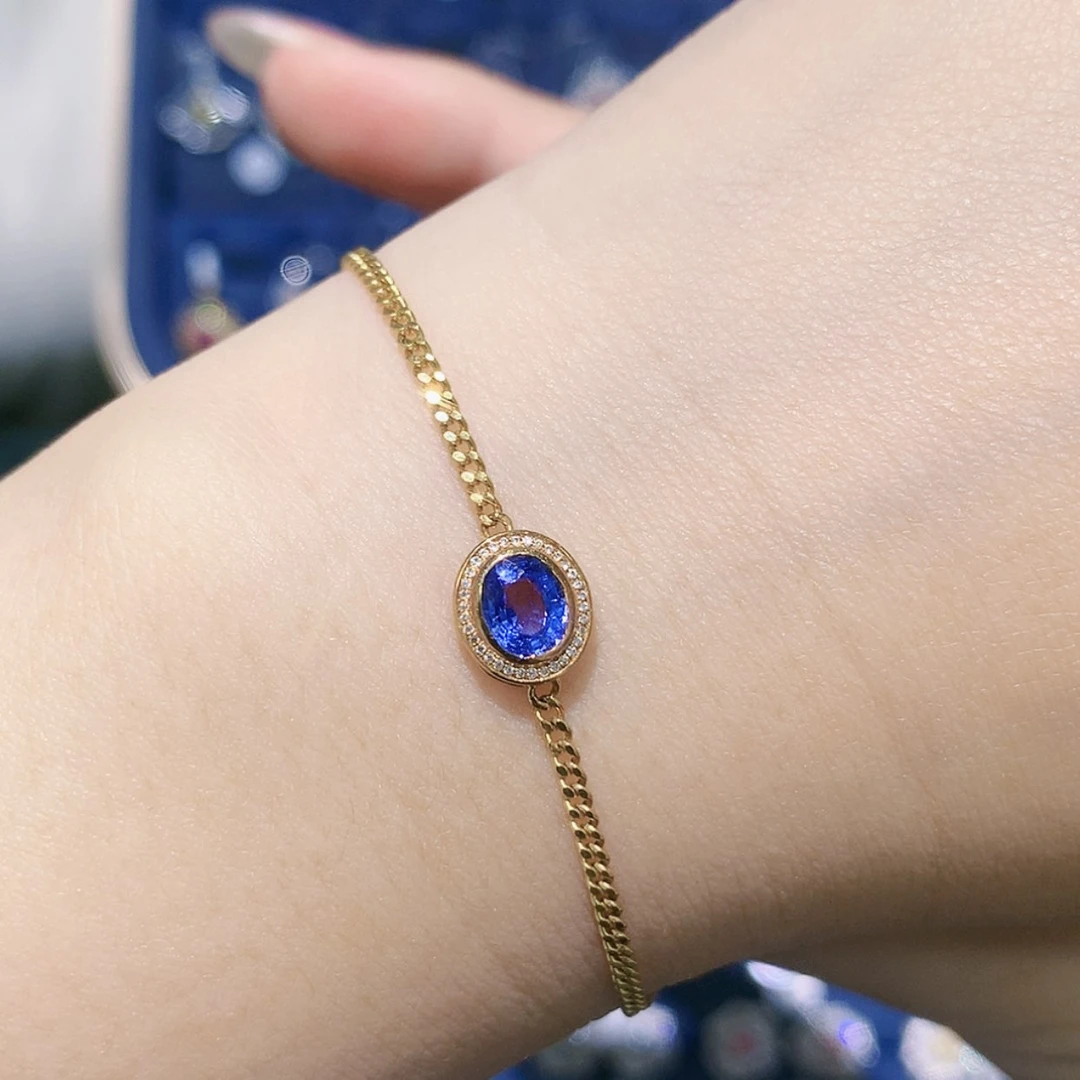 【闪购商品】手链蓝宝石18K金镶嵌