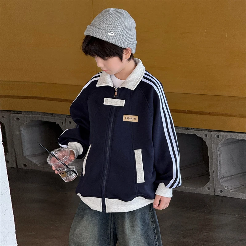 男童秋季外套6-12岁中大童时髦帅气韩版短款休闲洋气儿童上衣男孩