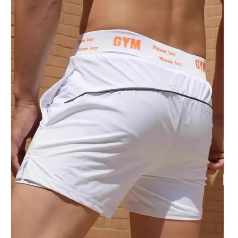 夏季薄款弹力冰丝透气速干运动短裤男跑步马拉松训练健身三分裤潮