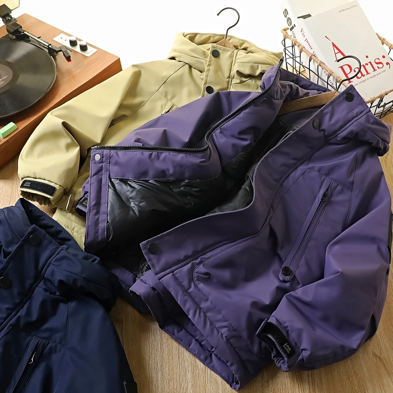 男童秋冬季新款石墨烯量子点云绒棉服中大童防风连帽加绒外套6709