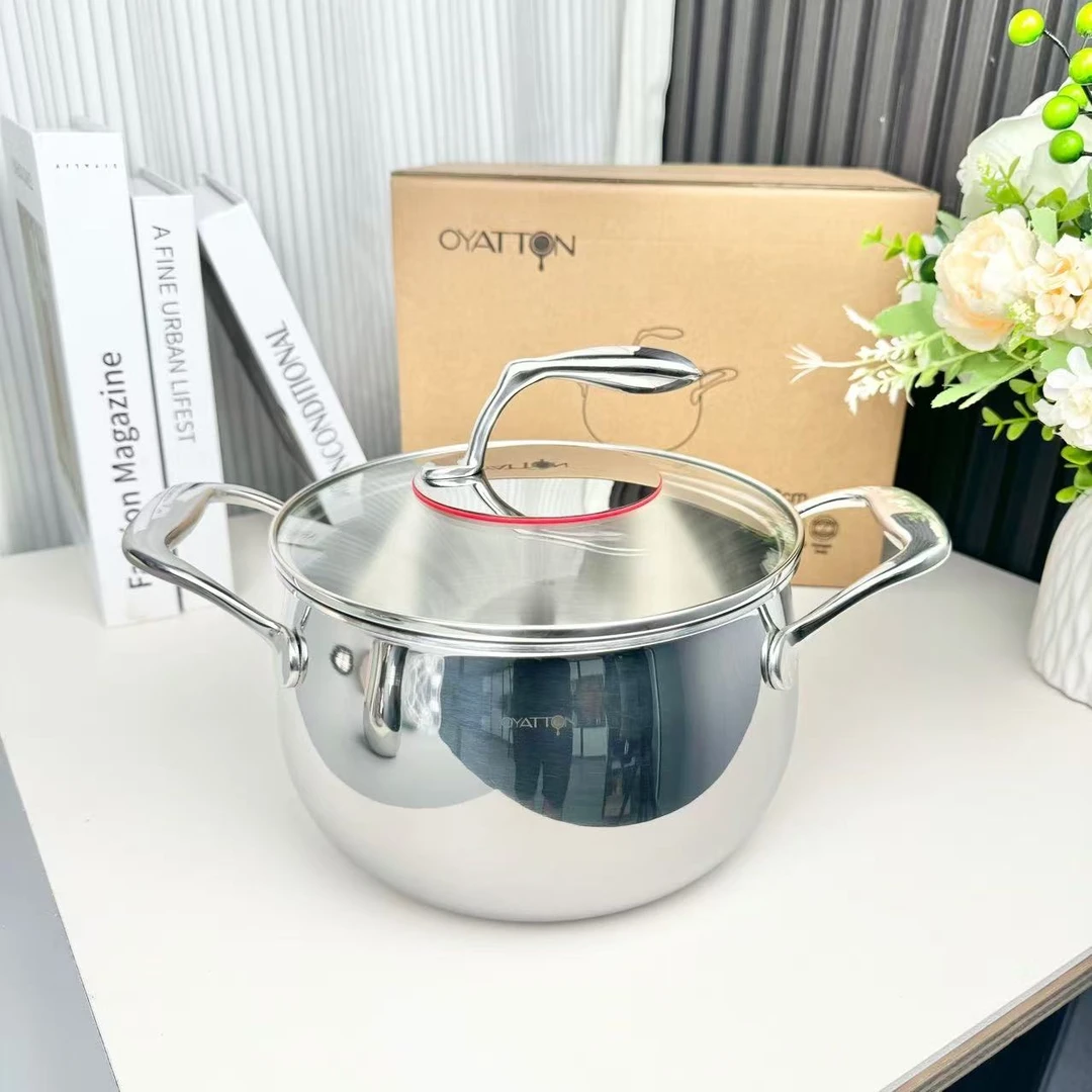 【出欧原单】欧雅顿18-10不锈钢三层钢加厚汤锅20-24cm