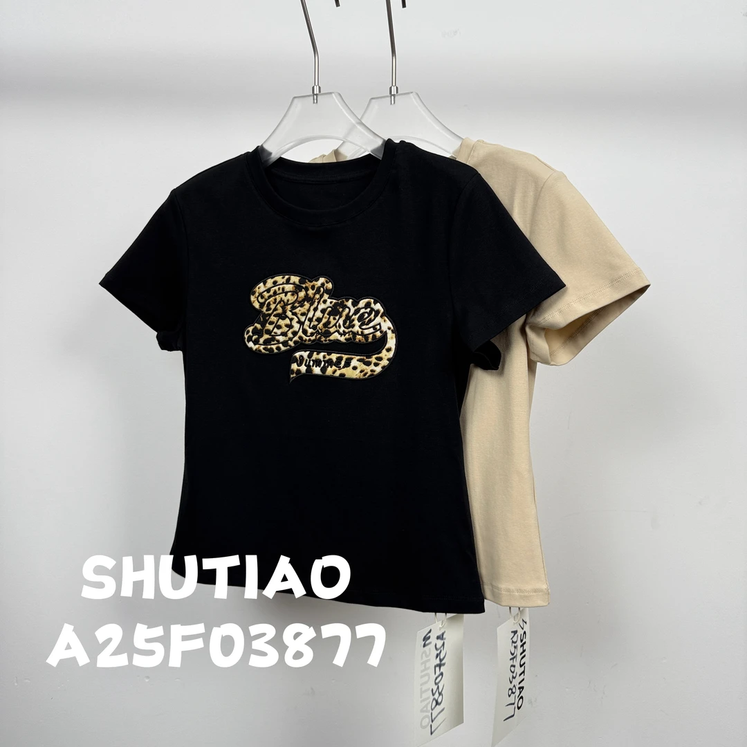 【SHUTIAO】2025夏季：新款小众设计款T恤A25F03877