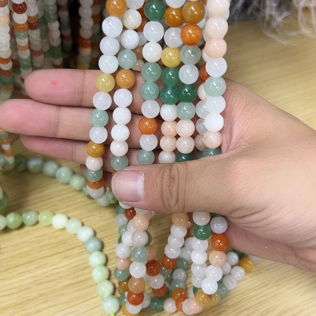 手链水晶未镶嵌卡8三色彩玉双圈