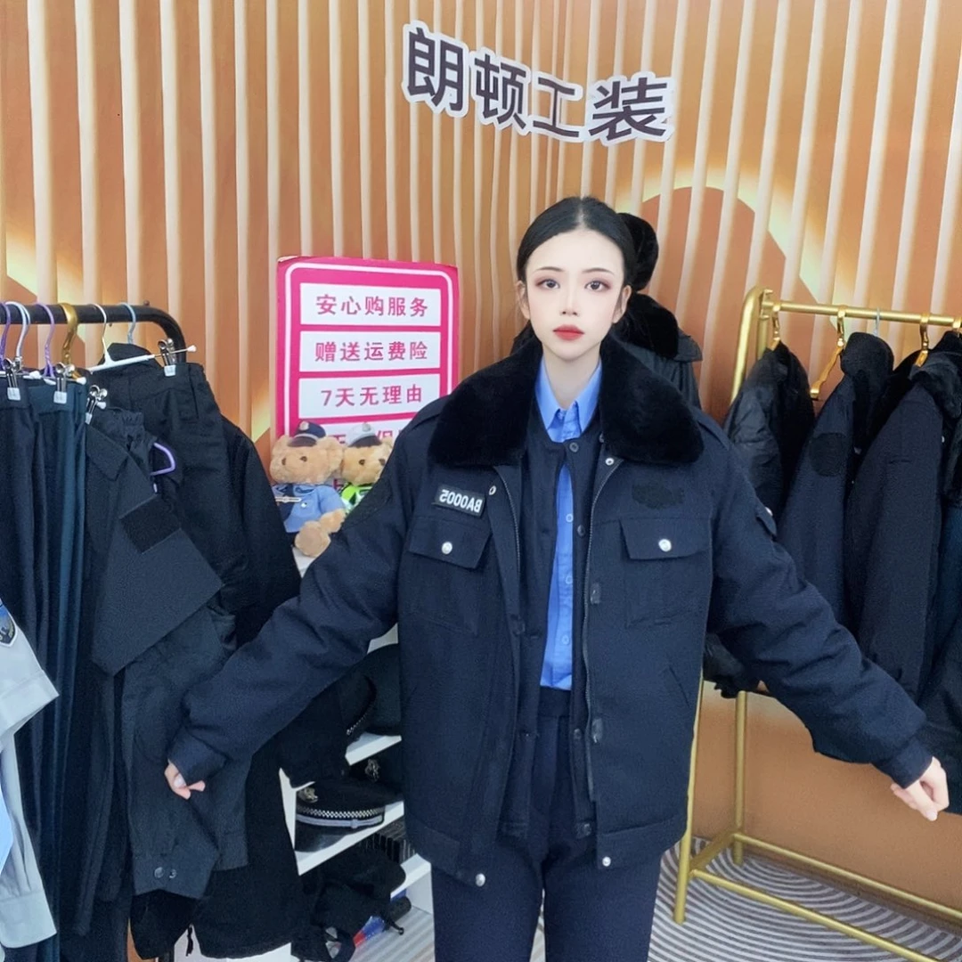 一套藏蓝色套装不带标款热熔棉活里活面夹克款上衣➕裤子