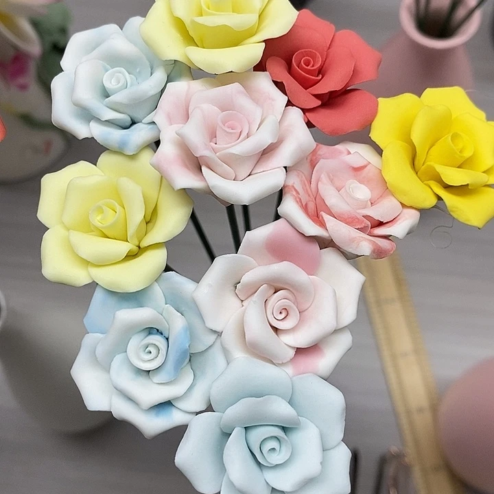 陶瓷陶瓷材料10朵素烧