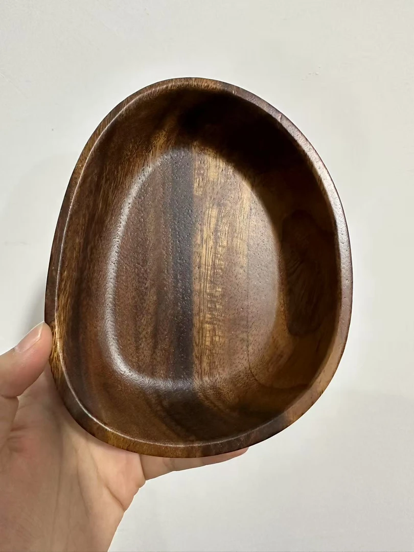 南美胡桃木芒果碗整挖瓜子碗点心盘16*13*4cm