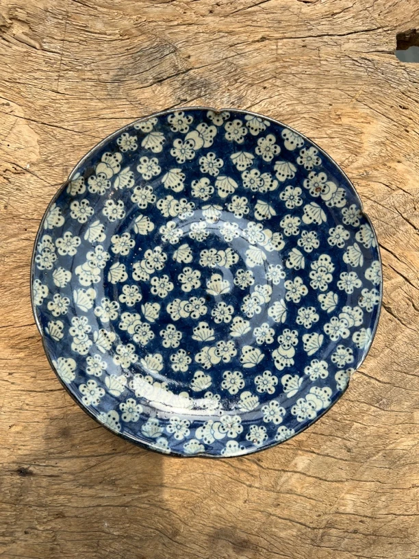 【近山古美】手工定制高温手绘釉下青花冰梅手工壶承盘