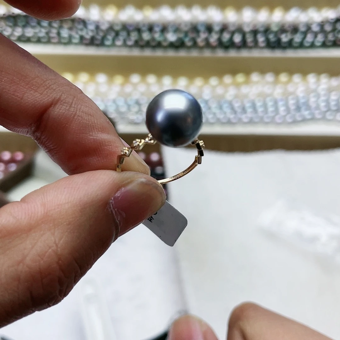 海水珍珠戒指18K金镶嵌