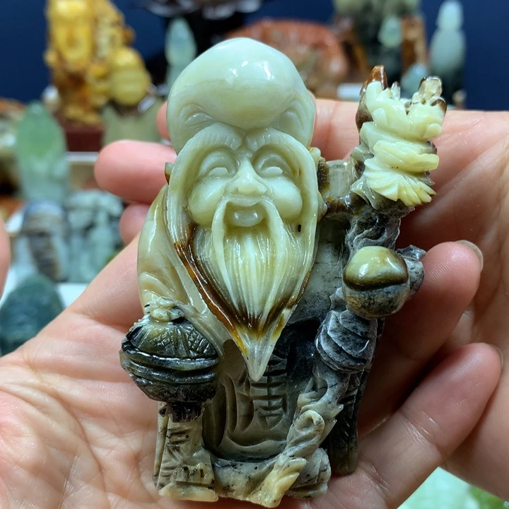 情***钟蛇纹石玉（覆膜）未镶嵌珠宝奇石
