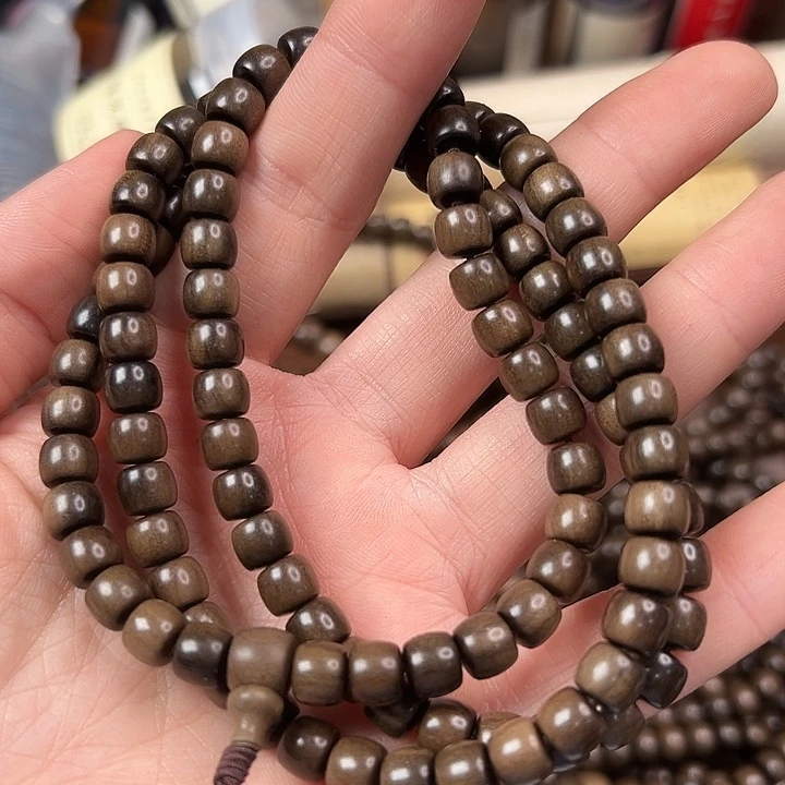 檀香木手串/手链6×7×108阴沉直切沉水