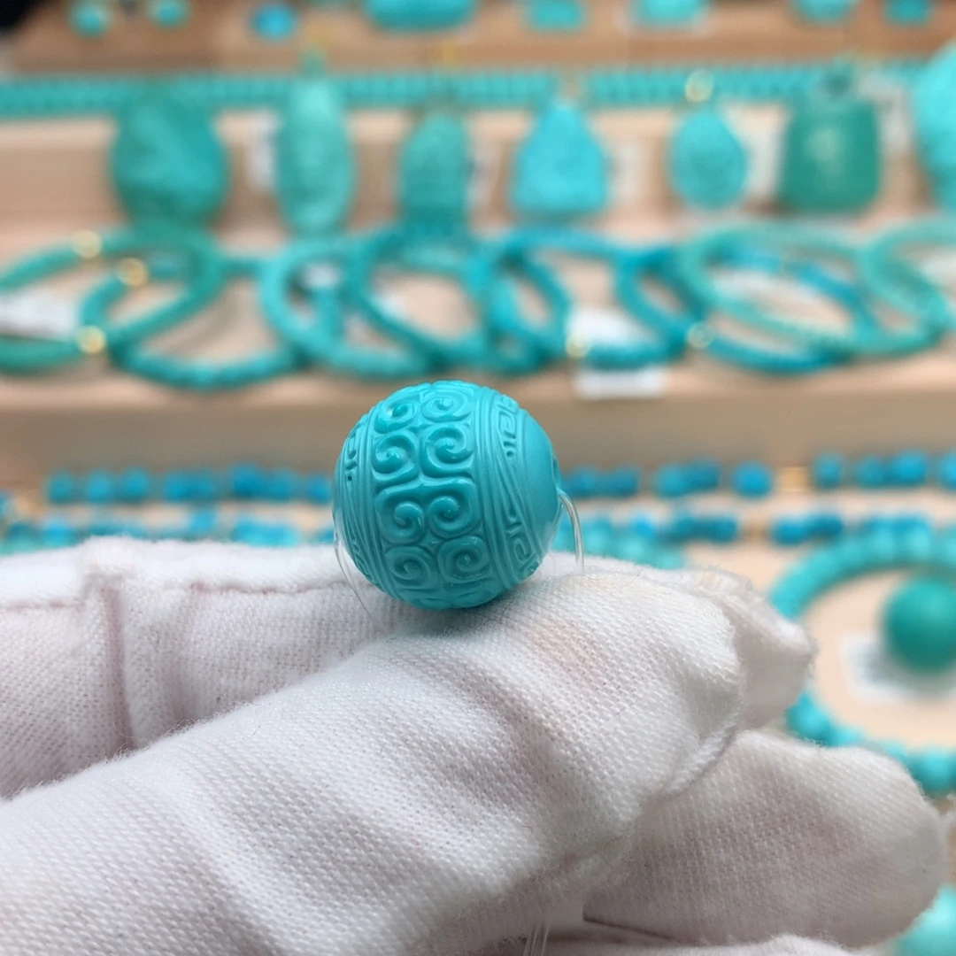 绿松石未镶嵌珠宝奇石15.3mm