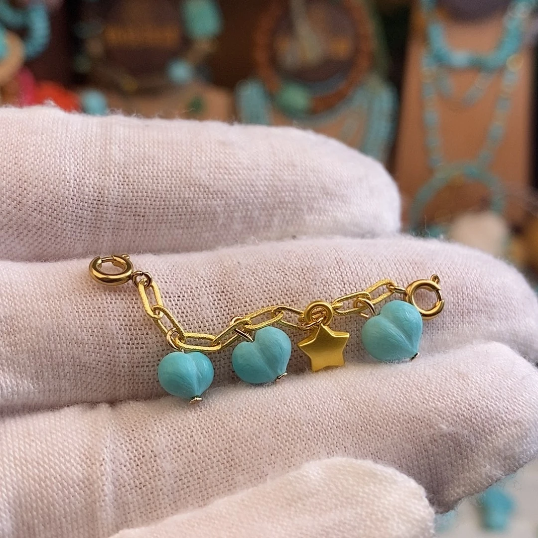 绿松石18K金镶嵌配饰