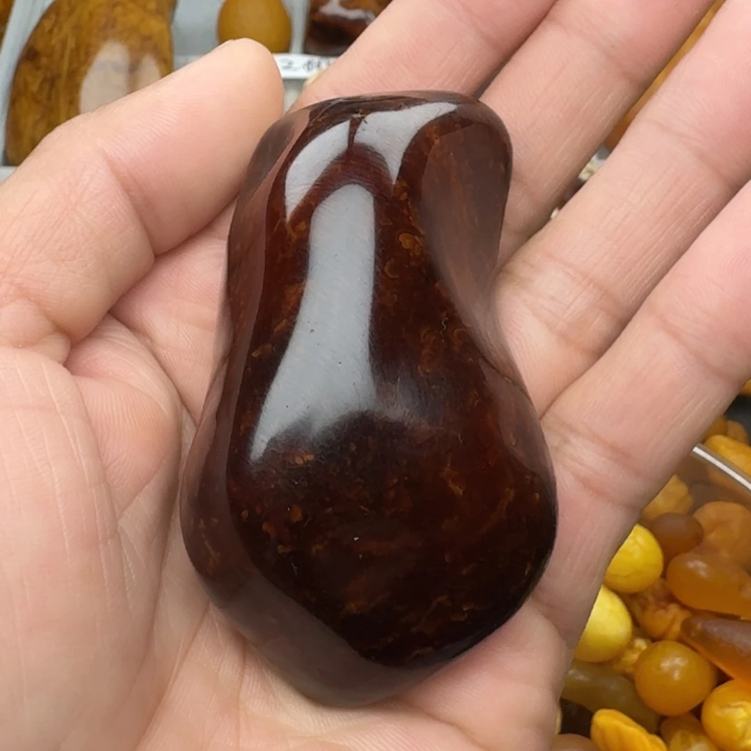 蜜蜡珠宝奇石足银镶嵌天然蜜蜡手把件、吊坠