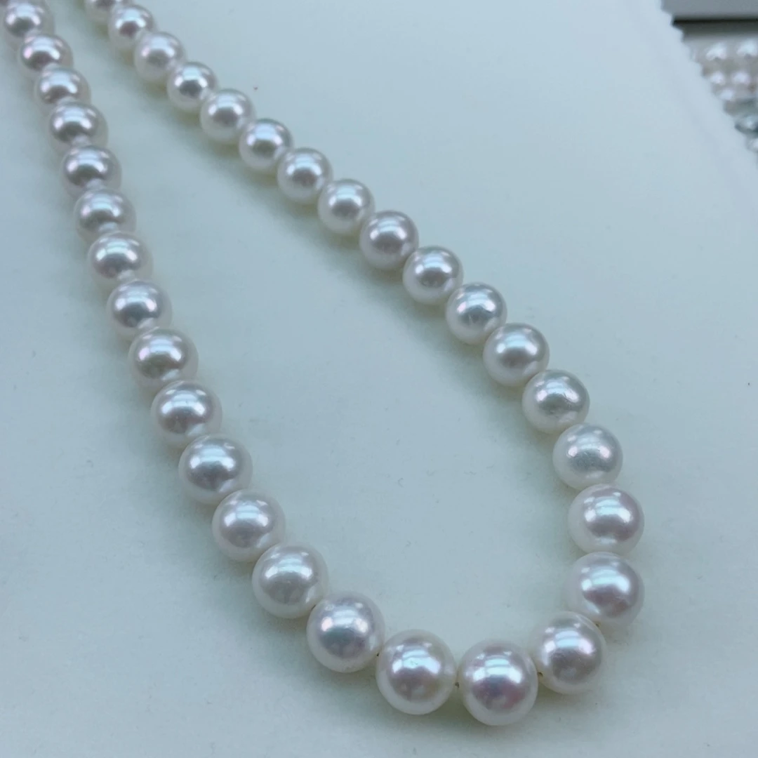 淡水珍珠银S925镶嵌颈饰9/11正圆镜面极光媲美海水