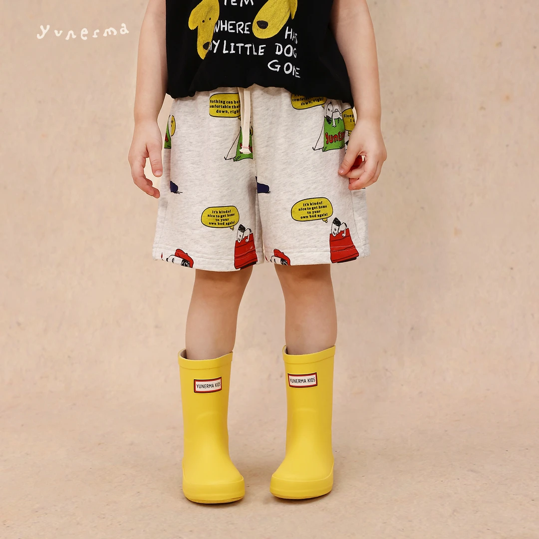 允儿妈女童夏季日系小众满印时尚短裤宝宝纯棉休闲裤儿童裤子中裤