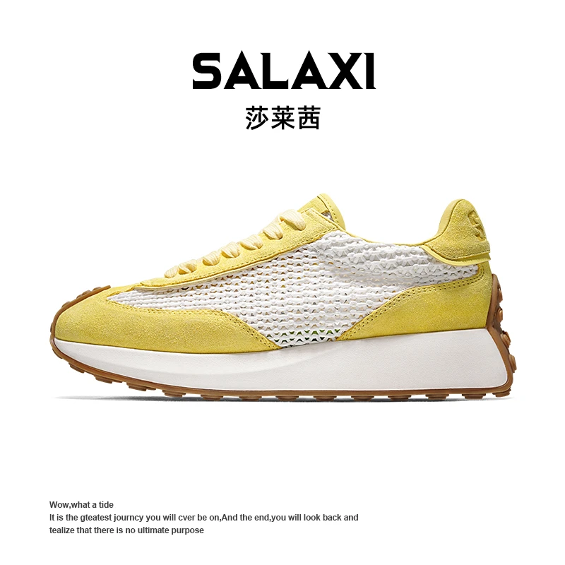 SALAXI/莎莱茜 2025冬季新品简约个性编织潮鞋透气低帮男女阿甘鞋