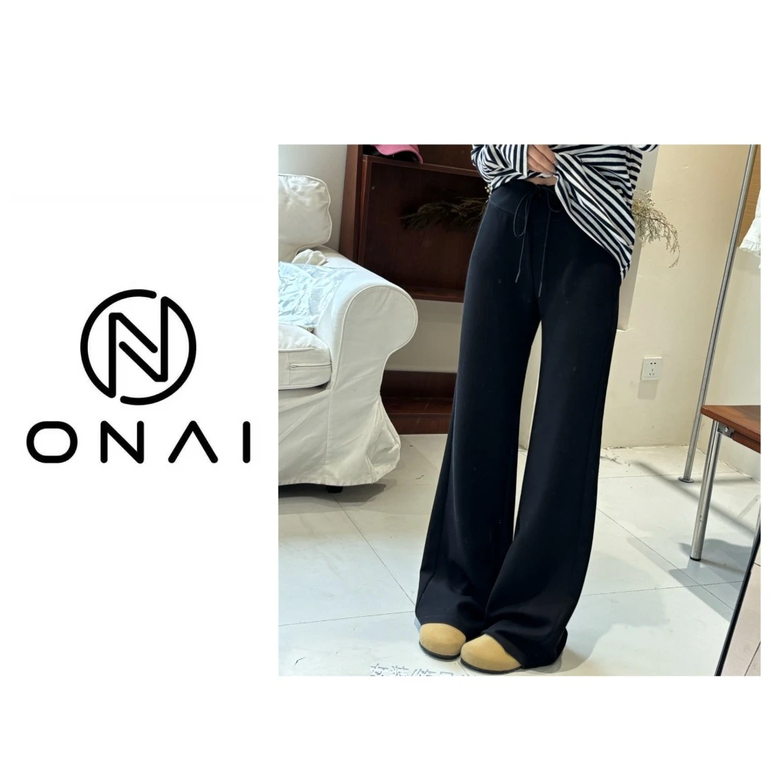 【Onai】显瘦阔腿微喇裤2025春季新款宽松垂感休闲裤6705