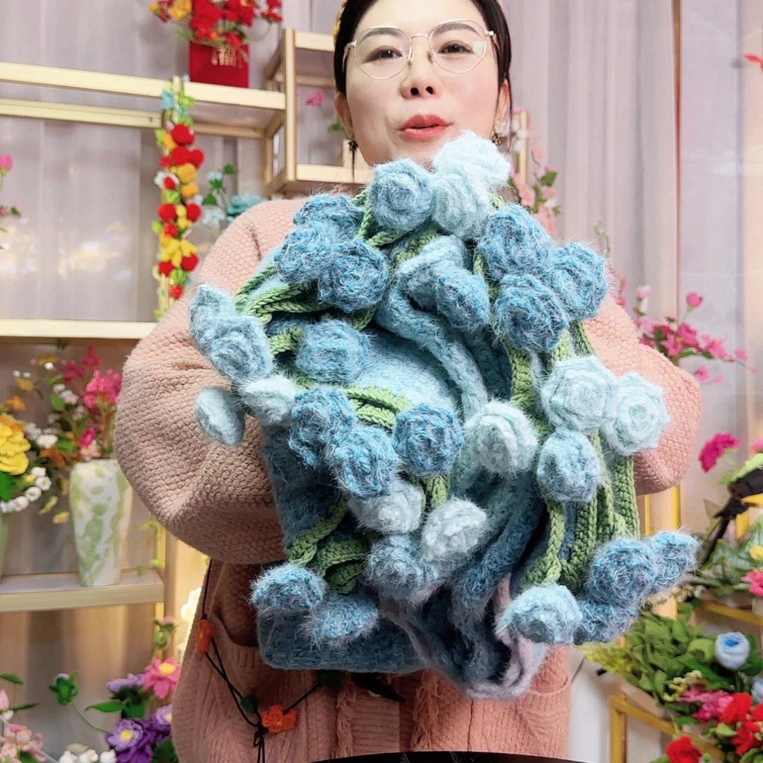 纯手工钩织手工钩织设计大花毯