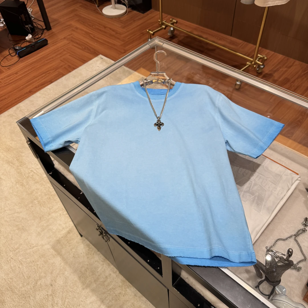 AT-净版【001】T9999#无LOGO夏季款式时尚圆领宽松休闲透气短袖