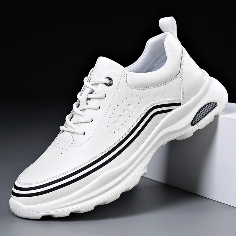 男士休闲纯色图案德比鞋休闲皮鞋韩版秋季百搭透气