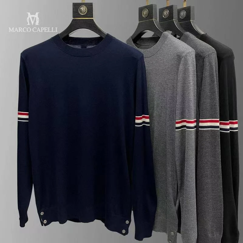 B86-秋冬新款 绵羊毛长袖圆领休闲男士毛衣 经典简约款 -L017