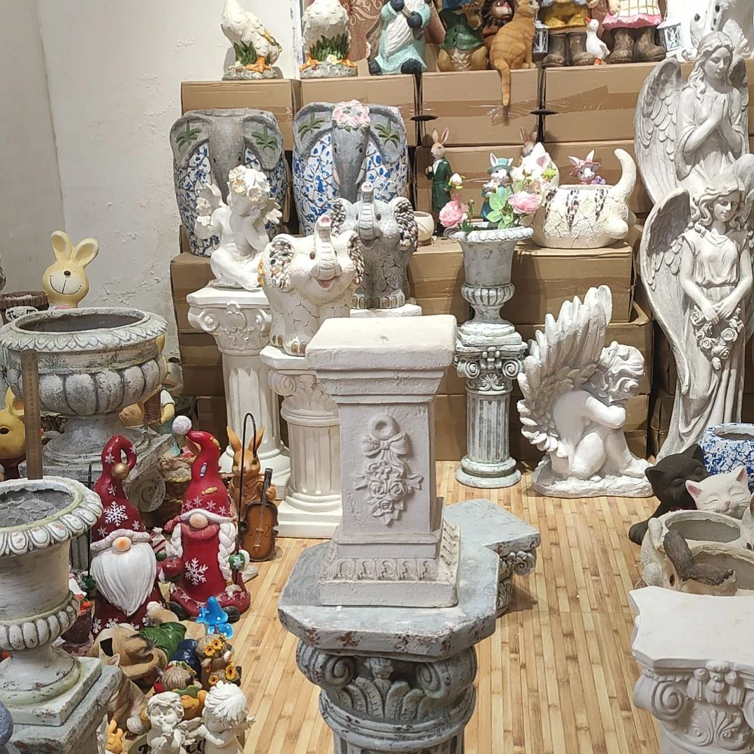 合成树脂氧化镁白色花朵柱子