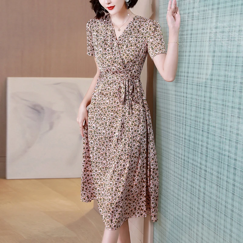 【品牌正品】70081碎花连衣裙品牌清货2025新款夏季