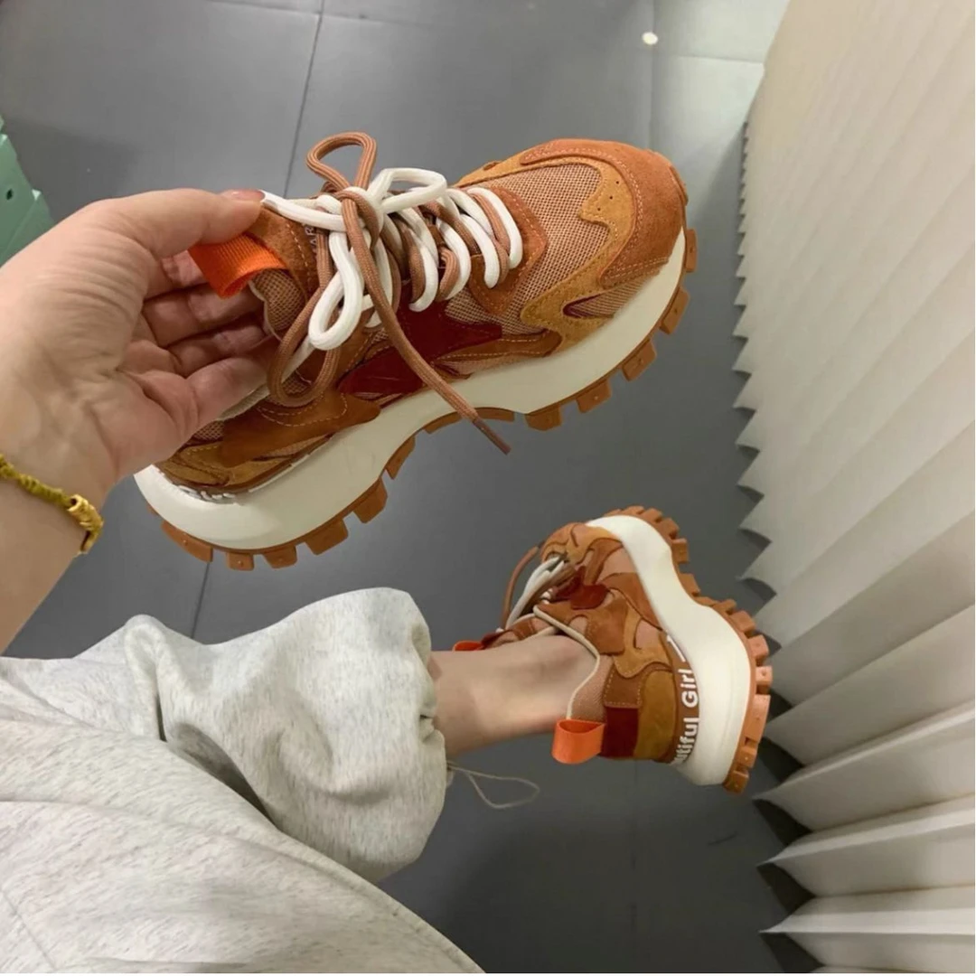 洋甘菊~2025新款透气休闲鞋百搭小白鞋系带网红时尚阿甘鞋米卡